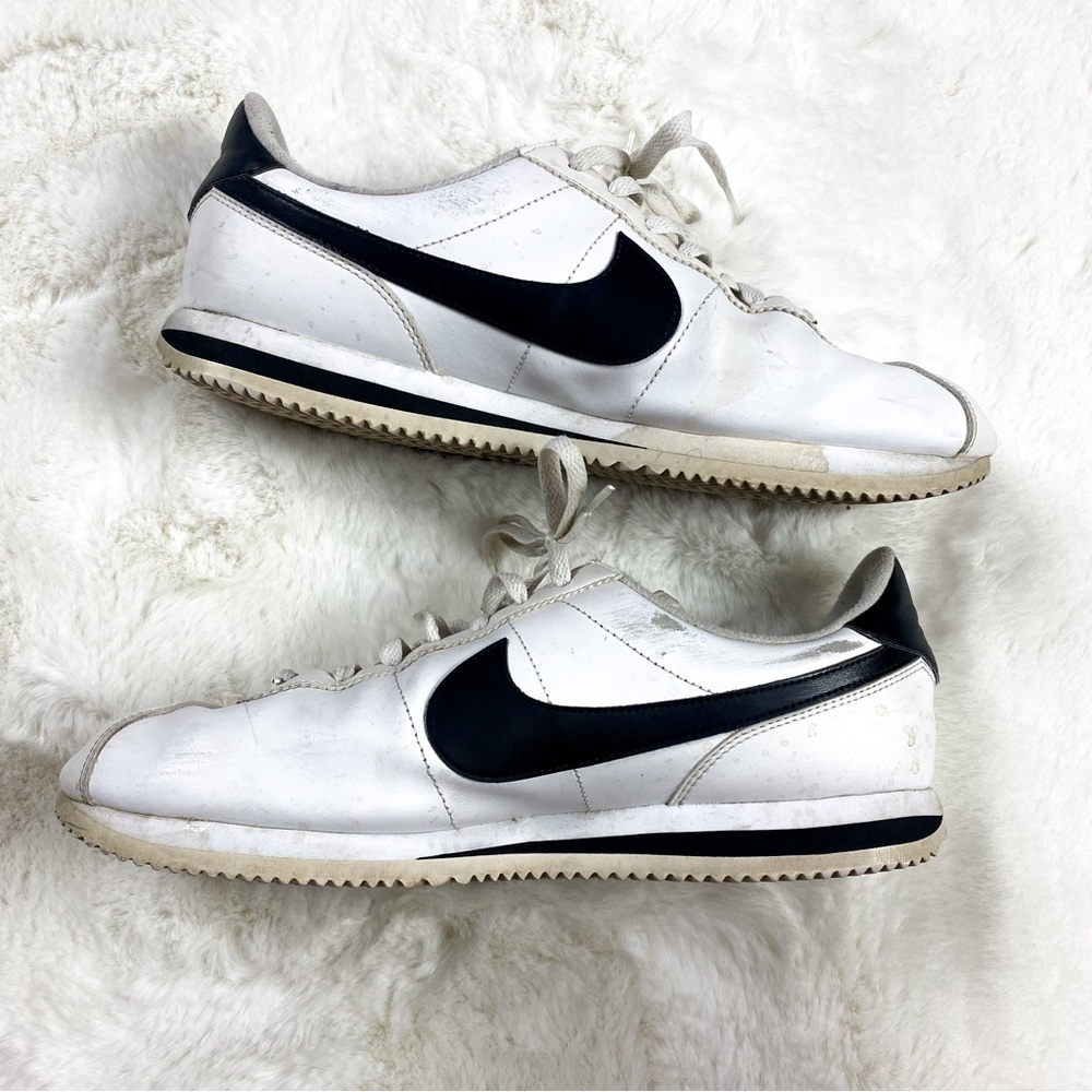 Nike Cortez Mens Size 13 Classic Basic Leather White Black Shoes